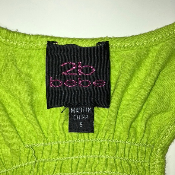 Bebe 2B Sequin Stripe Yellow Tank Top - Picture 5 of 7